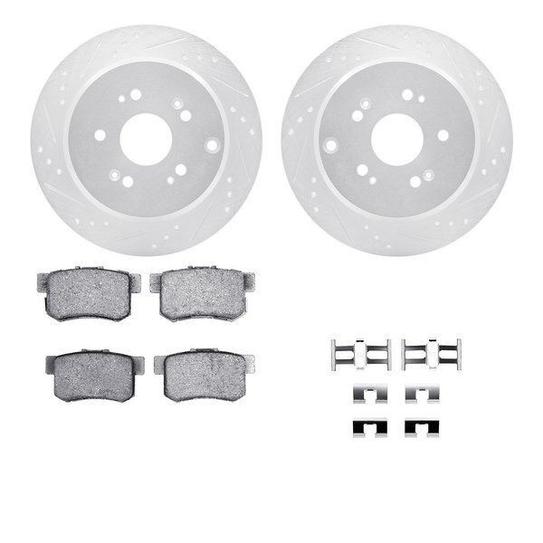 7312-59076, Rotors-Drilled, Slotted-SLV w/3000 Series Ceramic Brake Pads incl. Hardware, Zinc Coat, Dynamic Friction Co, Mfr#: 7312-59076